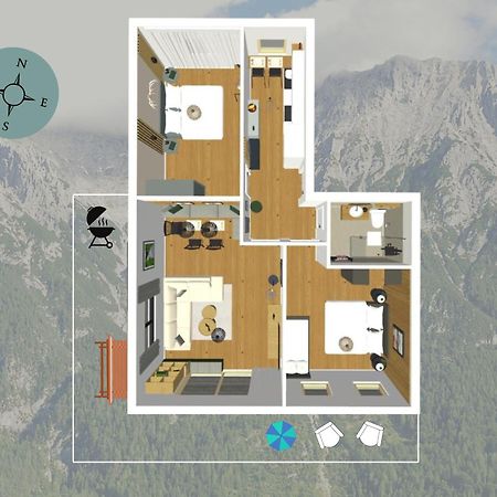 Die Karwendelsuite - 5 Sterne Fewo Mit Bestem Bergblick, Zentrumsnah & Ruhig Gelegen, Familienfreundlich Mittenwald Eksteriør bilde